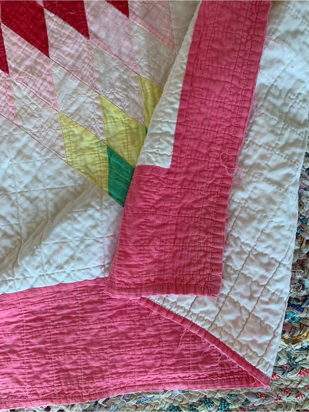 My Granny’s Lone Star Handmade Quilt from 70’s Not perfect but so pretty